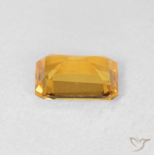 1.15캐럿 천연 Medium Light Orange-Gold 황수정, 옥타곤 / 에메랄드 컷, VVS