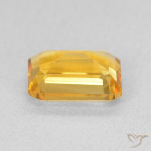 1.54캐럿 천연 Medium Light Orange-Gold 황수정, 옥타곤 / 에메랄드 컷, VVS