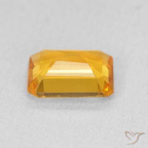 1.21캐럿 천연 Medium Light Orange-Gold 황수정, 옥타곤 / 에메랄드 컷, VVS