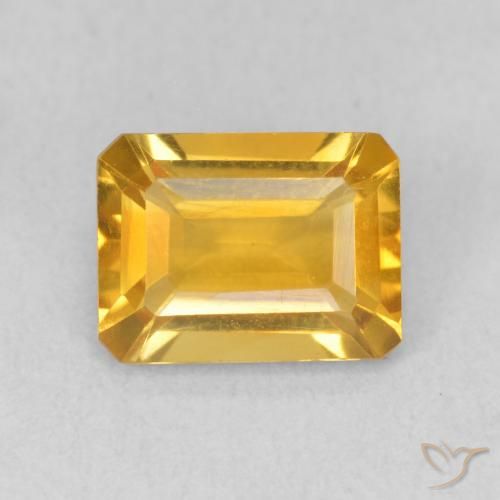 1.36ct 자연스러운 골든 오렌지 황수정, 에메랄드 컷, VVS-VS