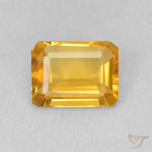 1.03ct 자연스러운 골든 오렌지 황수정, 에메랄드 컷, VVS-VS