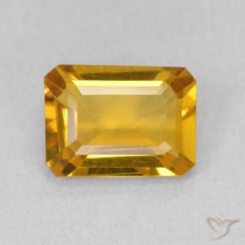 1.29ct 자연스러운 다크 골든 황수정, 에메랄드 컷, VVS-VS