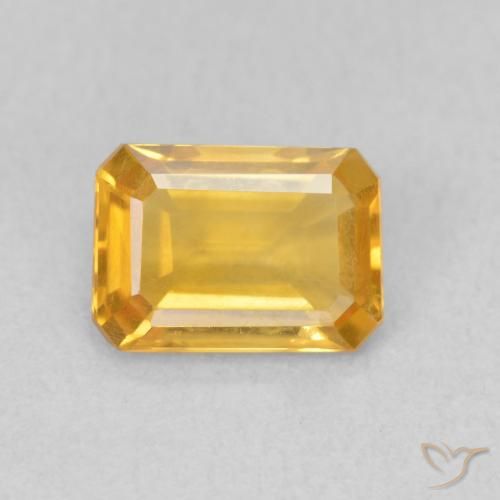 1.07ct 자연스러운 미디엄 골든 황수정, 에메랄드 컷, VVS-VS