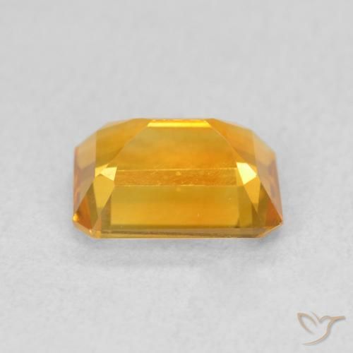 1.34캐럿 천연 Medium Light Orange-Gold 황수정, 옥타곤 / 에메랄드 컷, VVS-VS