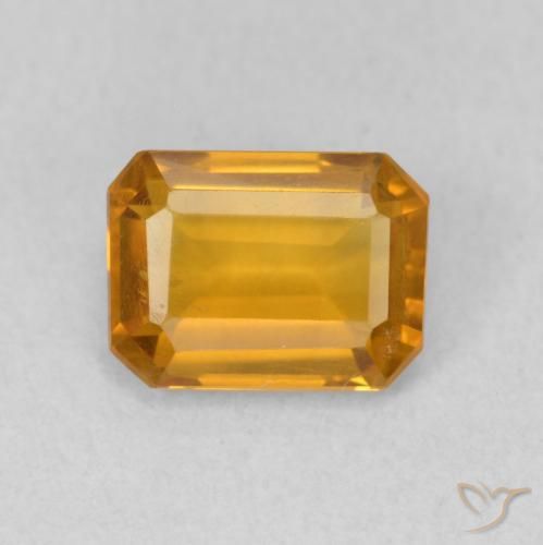 1.21ct 자연스러운 다크 오렌지-골드 황수정, 에메랄드 컷, VVS-VS