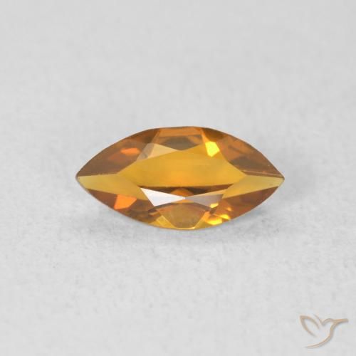 0.48ct 자연스러운 미디엄 오렌지-골드 황수정, 보석, VVS-VS