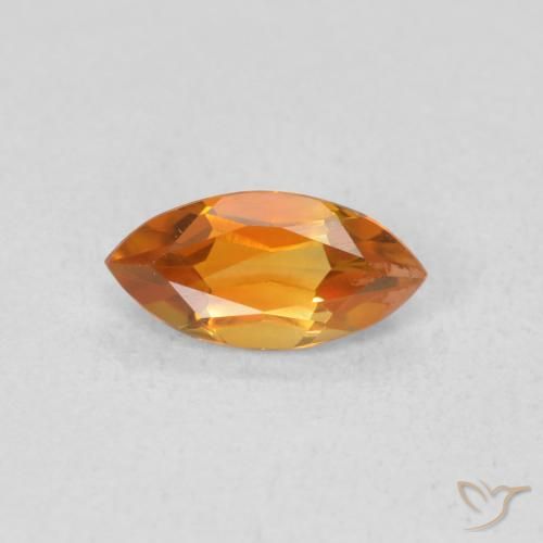 0.56ct 자연스러운 미디엄 오렌지 황수정, 보석, VVS-VS