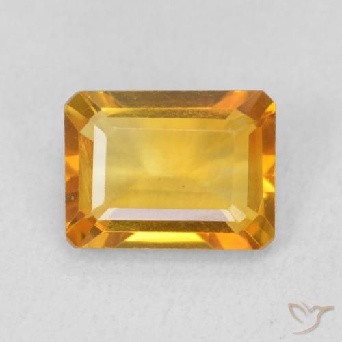 1.41ct 자연스러운 다크 오렌지-골드 황수정, 에메랄드 컷, VVS