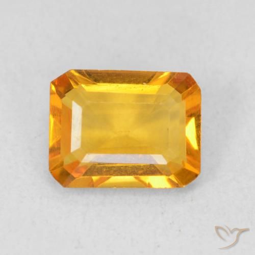 1.23ct 자연스러운 다크 오렌지-골드 황수정, 에메랄드 컷, VVS
