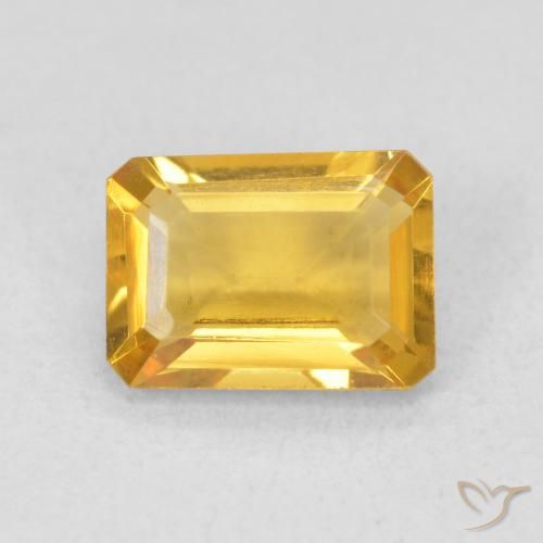 1.24ct 자연스러운 딥 골든 오렌지 황수정, 에메랄드 컷, VVS