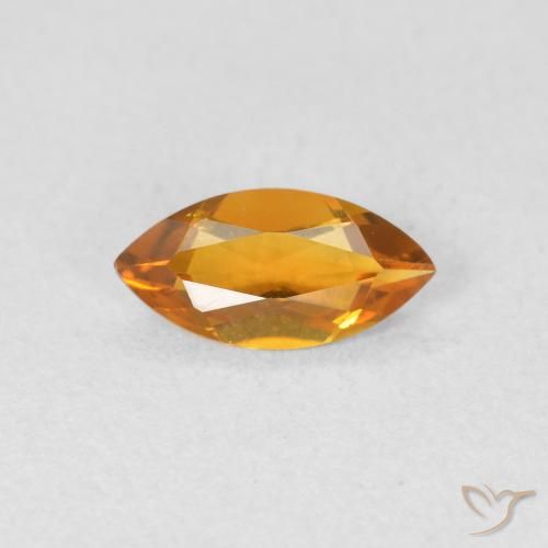 0.42ct 자연스러운 딥 오렌지-골드 황수정, 보석, VVS