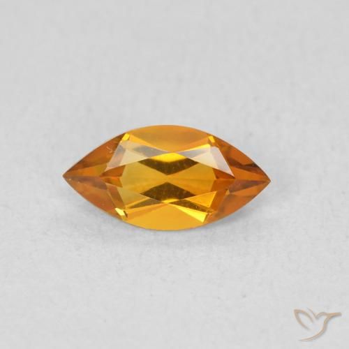 0.53ct 자연스러운 딥 오렌지-골드 황수정, 보석, VVS
