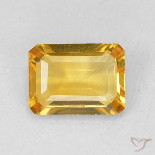 1.22ct 자연스러운 골든 황수정, 에메랄드 컷, VVS