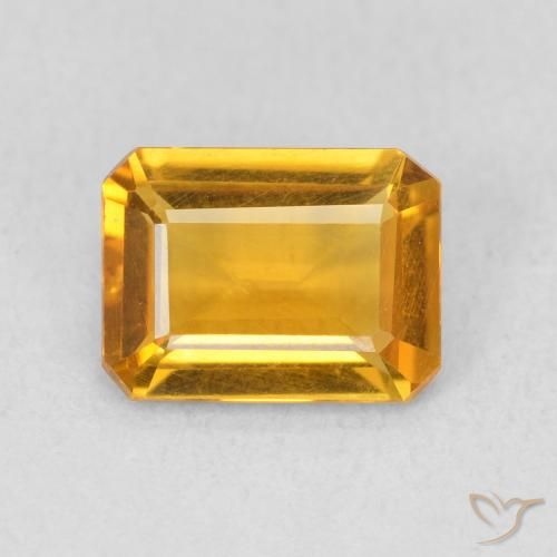 1.10ct 자연스러운 오렌지-골드 황수정, 에메랄드 컷, VS