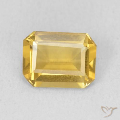 1.12ct 자연스러운 골든 오렌지 황수정, 에메랄드 컷, VS