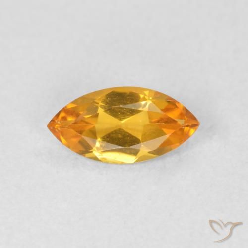 0.44ct 자연스러운 딥 오렌지-골드 황수정, 보석, VVS-VS