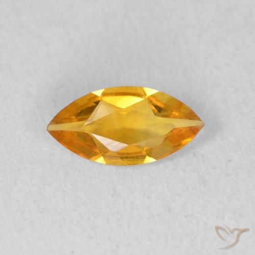0.42ct 자연스러운 딥 오렌지-골드 황수정, 보석, VVS-VS