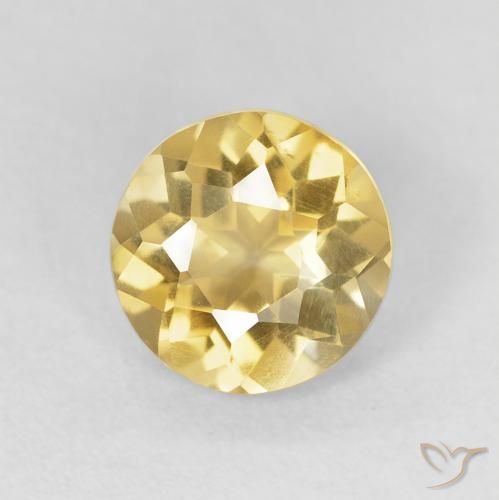 1.47ct 자연스러운 연노랑 황수정, 둥근, VS