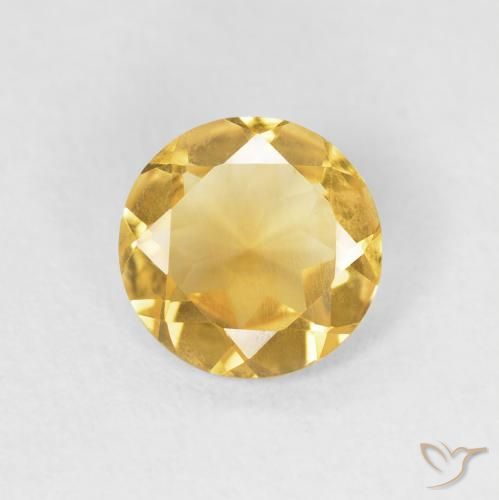 0.97ct 자연스러운 금 황수정, 둥근, VS