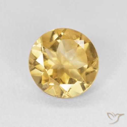 1.02ct 자연스러운 미디엄 골드 황수정, 둥근, VS