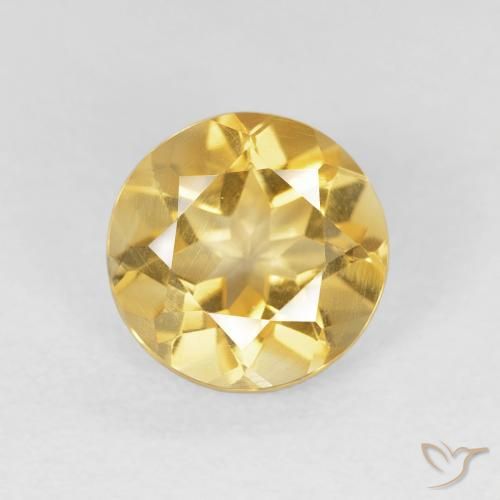 1.56ct 자연스러운 미디엄 골드 황수정, 둥근, VS