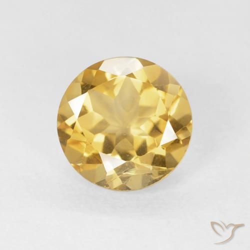 1.74ct 자연스러운 미디엄 골드 황수정, 둥근, VS
