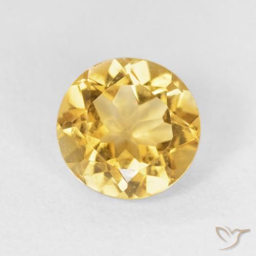 1.86ct 자연스러운 미디엄 골드 황수정, 둥근, VVS-VS