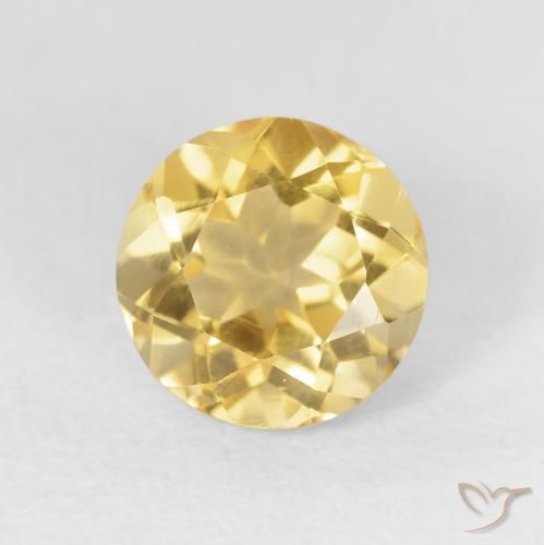 2.00ct 자연스러운 금 황수정, 둥근, VVS-VS