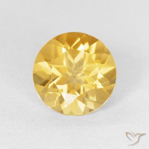 1.77ct 자연스러운 브라이트 골드 황수정, 둥근, VVS-VS
