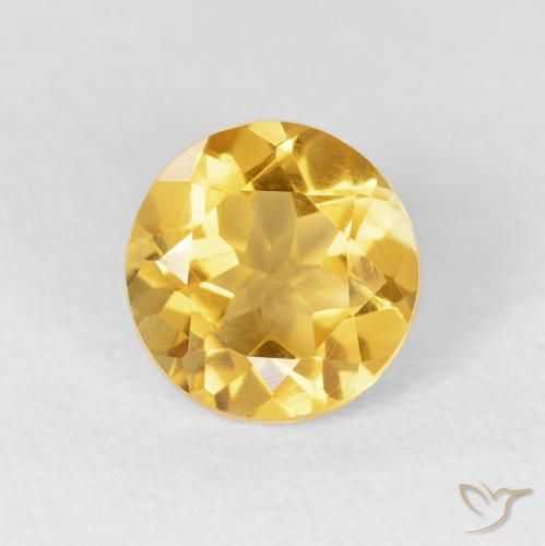1.54ct 자연스러운 브라이트 골드 황수정, 둥근, VVS-VS