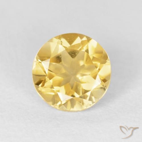 1.61ct 자연스러운 금 황수정, 둥근, VVS-VS