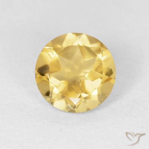 1.21ct 자연스러운 금 황수정, 둥근, VVS-VS