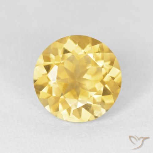 1.95ct 자연스러운 미디엄 골드 황수정, 둥근, VVS-VS