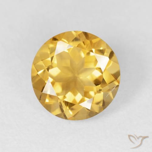 1.90ct 자연스러운 미디엄 골드 황수정, 둥근, VVS