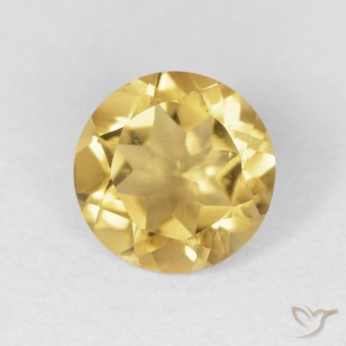 1.48ct 자연스러운 골든 오렌지 황수정, 둥근, VVS