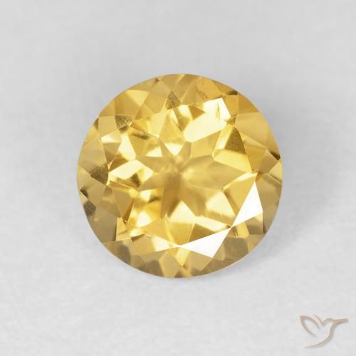 1.61ct 자연스러운 금 황수정, 둥근, VVS
