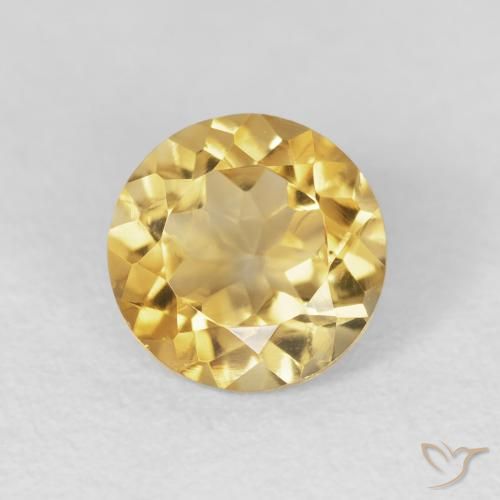 1.65ct 자연스러운 미디엄 골드 황수정, 둥근, VVS