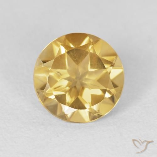 1.60ct 자연스러운 금 황수정, 둥근, VVS