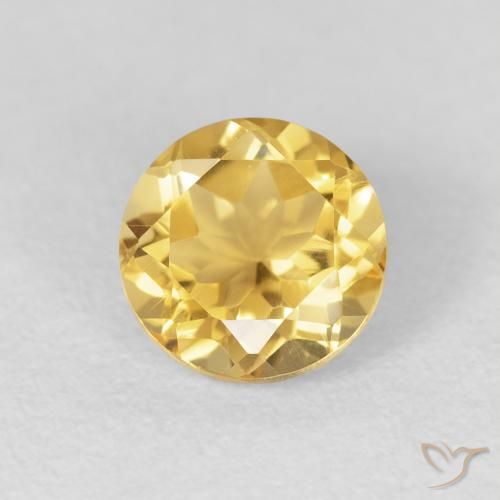 1.31ct 자연스러운 미디엄 골드 황수정, 둥근, VVS-VS
