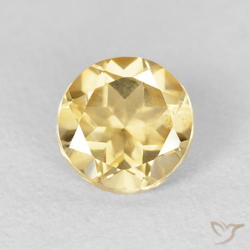 0.99ct 자연스러운 금 황수정, 둥근, VVS