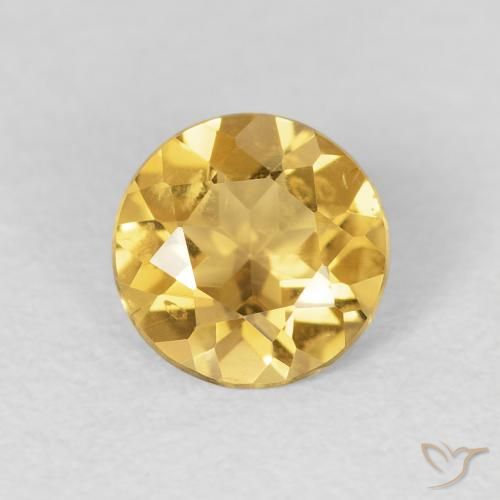 0.96ct 자연스러운 브라이트 골드 황수정, 둥근, VVS