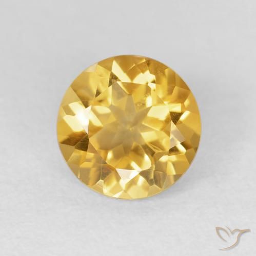 1.70ct 자연스러운 브라이트 골드 황수정, 둥근, VVS-VS