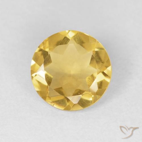 1.32ct 자연스러운 금 황수정, 둥근, VVS-VS