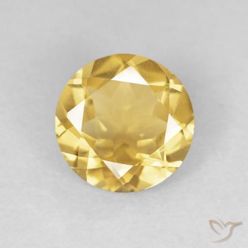 1.52ct 자연스러운 미디엄 골드 황수정, 둥근, VVS-VS