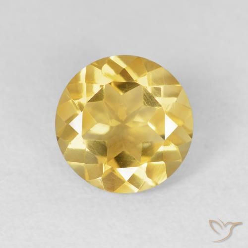 1.83ct 자연스러운 연노랑 황수정, 둥근, VVS-VS