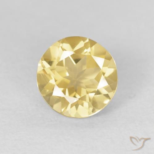 1.70ct 자연스러운 연노랑 황수정, 둥근, VVS-VS