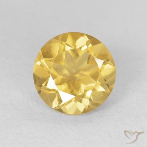 1.89ct 자연스러운 연노랑 황수정, 둥근, VVS-VS