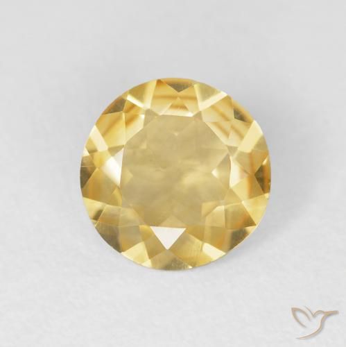 1.30ct 자연스러운 미디엄 골드 황수정, 둥근, VVS
