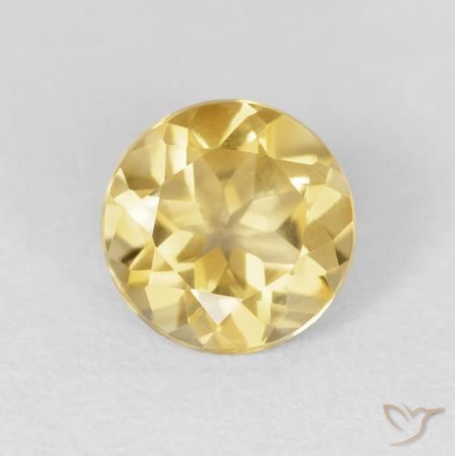 1.73ct 자연스러운 골든 오렌지 황수정, 둥근, VVS