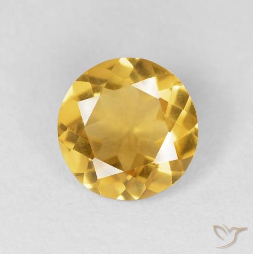 1.62ct 자연스러운 금 황수정, 둥근, VVS